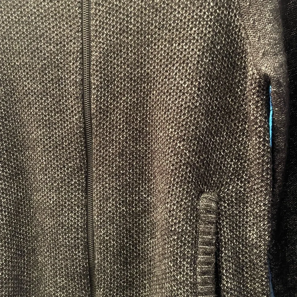 A-Frame Men's Classic Charcoal Full Zip Cotton Blend Sweater, Pockets, S